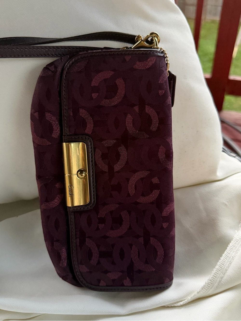 Coach wristletBag with Gold-Tone Hardware